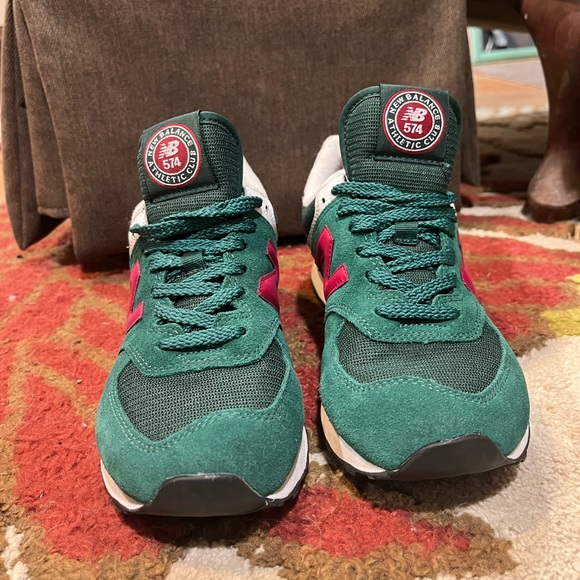 New Balance Shoes - 574 Green and Pink New Balances